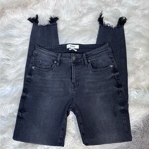 Black pistola raw hem skinny jeans